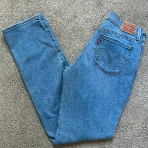 H&M High-waisted blue flare jeans